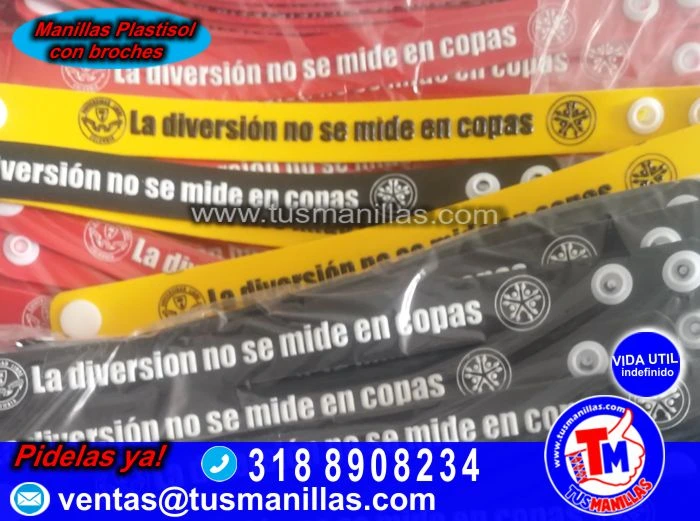 Manillas de Plastisol personalizadas Bogotá