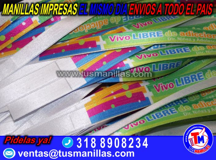 pulseras impresas cinta