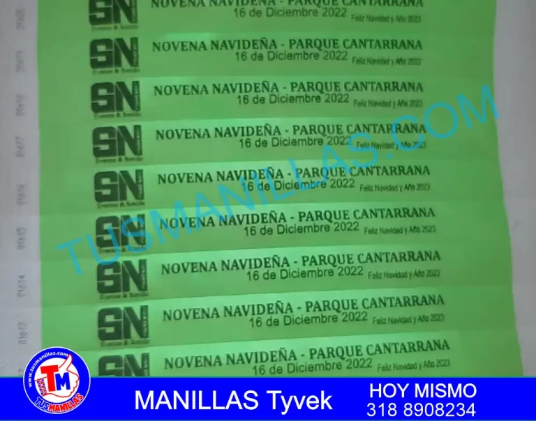 Manillas Tyvek para Eventos